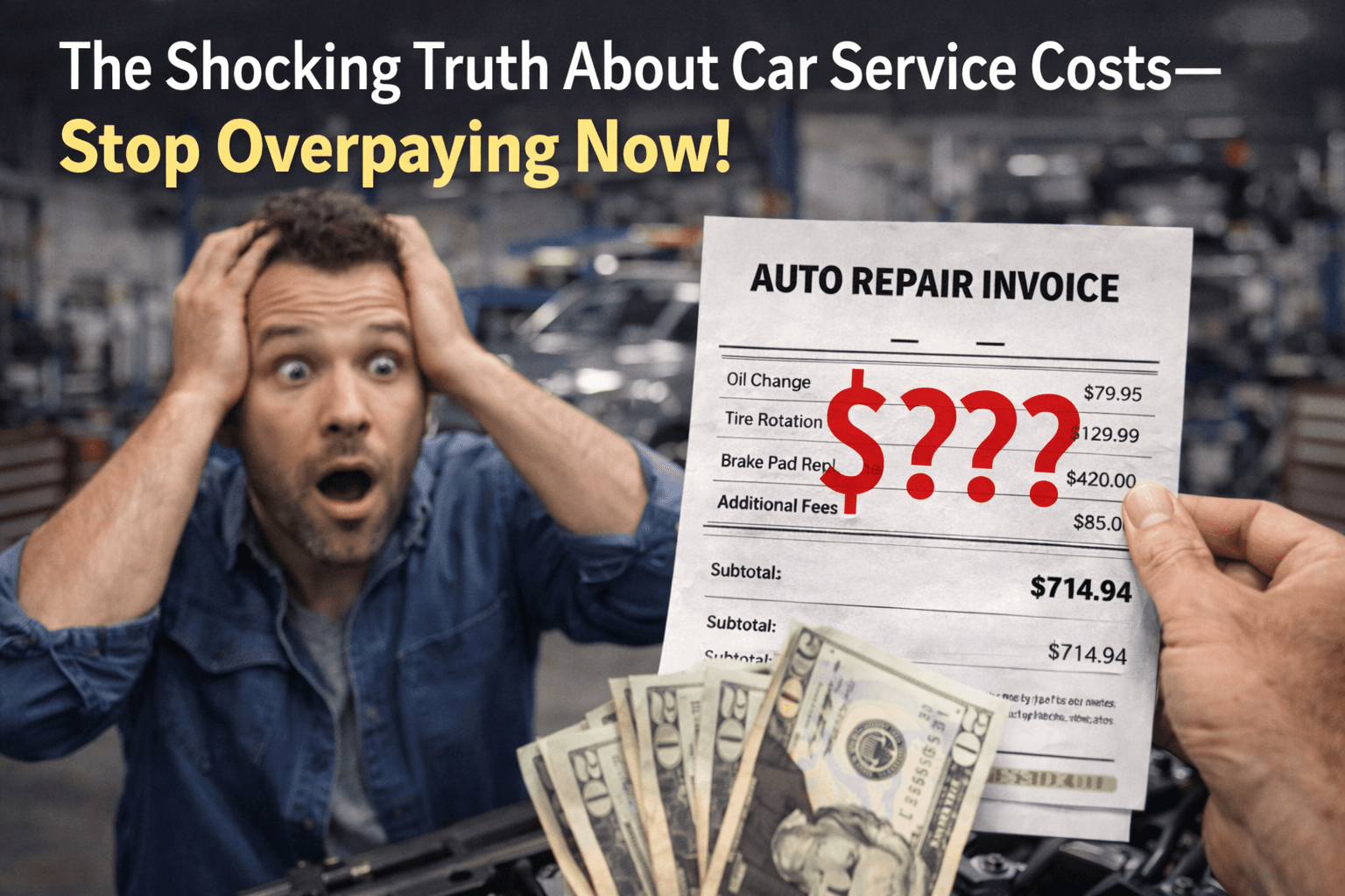 Auto mechanic inspecting car engine during full service in repair shop